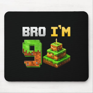 Tapis De Souris Enfants Garçon Son 9e Anniversaire Jeu de Bro Pixe