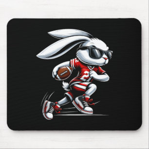 Tapis De Souris Enfants Garçons Joyeux Bunny de Pâques Jouant Au F