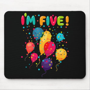 Tapis De Souris Enfants heureux 5 ballons de fête d'anniversaire c