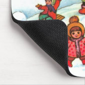 Tapis De Souris Enfants jouant dans la neige (Coin)