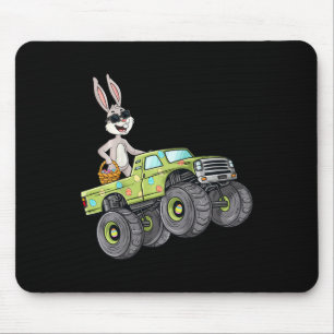 Tapis De Souris Enfants Lapin de Pâques Conduisant Monster Truck A