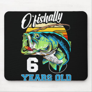 Tapis De Souris Enfants officielement 6 ans pêcheur 6e anniversair