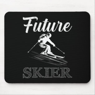 Tapis De Souris Enfants qui skient Futur skieur Skieur drôle Bient