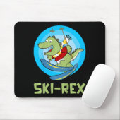 Tapis De Souris Enfants qui skient Ski-rex Dino Drôle Enfant Drôle (Avec souris)