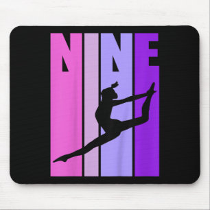 Tapis De Souris Enfants Retro Girls Gymnastique 9 9ème Anniversair