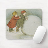 Tapis De Souris Enfants roulant des boules de neige (Avec souris)