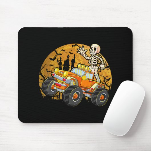 Tapis De Souris Enfants Skeleton équitation Monster Camion Hallowe (Avec souris)