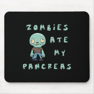 Tapis De Souris Enfants Type 1 Diabète Halloween - Zombies Ate Pan