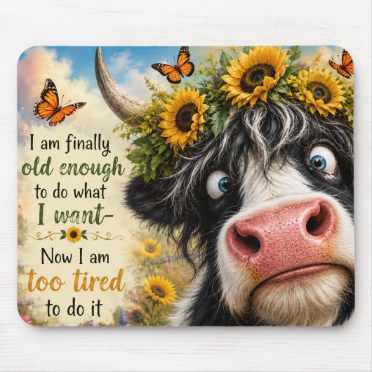 Tapis De Souris Enfin assez âgé Vache (Devant)