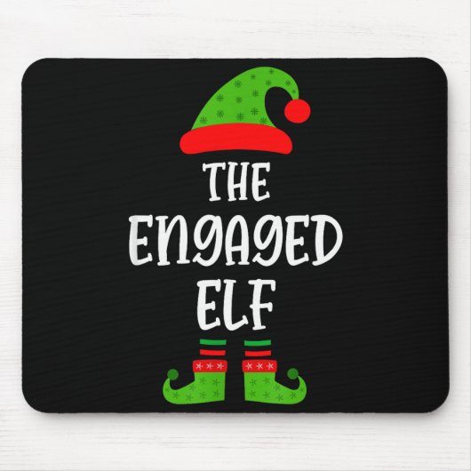 Tapis De Souris Engaged Elf Family Matching Christmas Engagement (Devant)