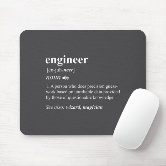 Tapis De Souris Engineer Definition Funny Engineering Mechanical C (Avec souris)