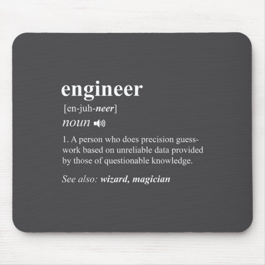 Tapis De Souris Engineer Definition Funny Engineering Mechanical C (Devant)