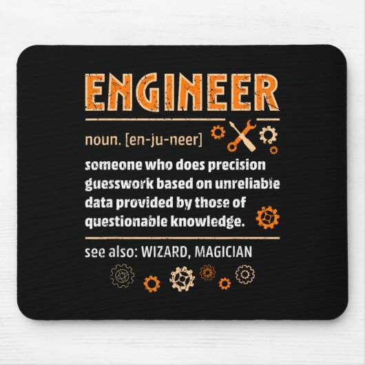Tapis De Souris Engineer Definition Funny Engineering Nerdy Scienc (Devant)