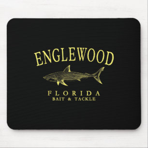 Tapis De Souris Englewood Floride requin vintage jaune art pêche