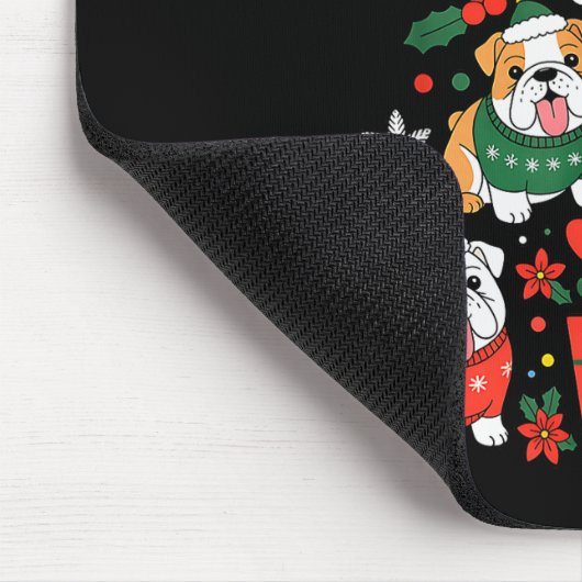 Tapis De Souris English Bulldog Christmas Tree Dog Lover Women Men (Coin)