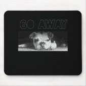 Tapis De Souris English Bulldog Puppy Social Distancing Go Away (Devant)