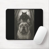 Tapis De Souris English Bulldog Selfie With Werewolf Funny (Avec souris)