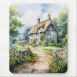 Tapis De Souris English Cottage<br><div class="desc">A Watercolour English cottage with garden</div>