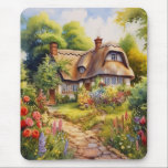 Tapis De Souris English Cottage<br><div class="desc">A Watercolour English cottage with garden</div>