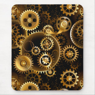Tapis De Souris Engrenages en laiton Steampunk sans soudure