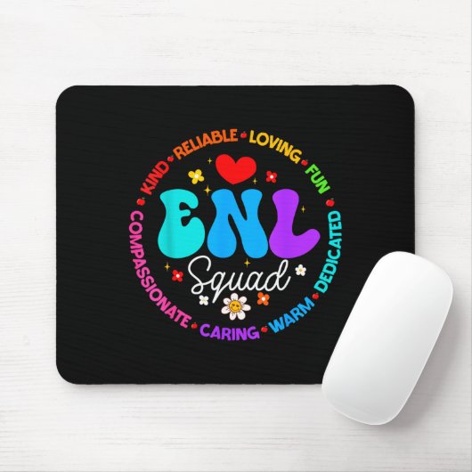 Tapis De Souris Enl Squad Teacher Squad English New Language Crew (Avec souris)