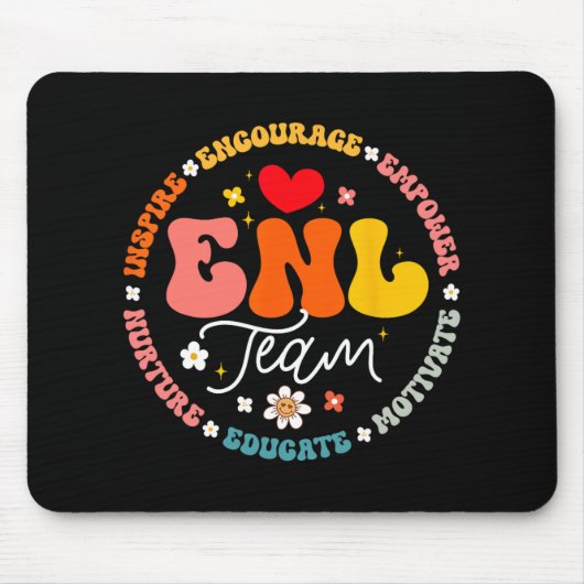 Tapis De Souris Enl Team Teacher English New Language Squad Crew (Devant)