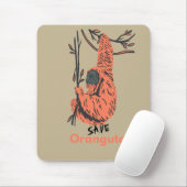 Tapis De Souris Enregistrer l'orangoutan (Avec souris)