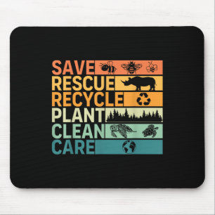 Tapis De Souris Enregistrer Secourir Recycle Plante Nettoyage Jour