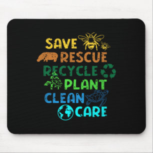 Tapis De Souris Enregistrer Secourir Recycler Planète Changement c