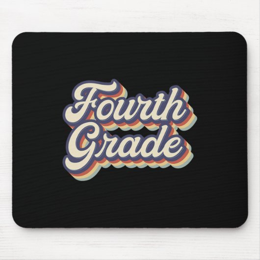 Tapis De Souris Enseignant de 4e année Retro Enseignant de 4e anné (Devant)