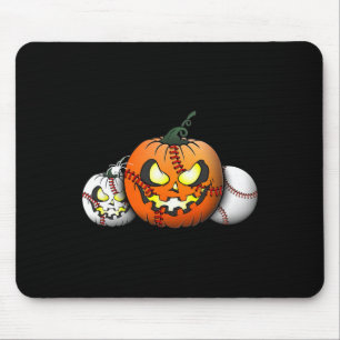 Tapis De Souris Enseignant de baseball terrifiant 2023 Citrouille
