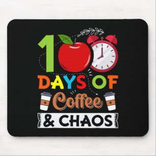 Tapis De Souris Enseignant De Costume De Journée 100 Jours De Café