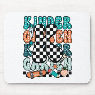 Tapis De Souris Enseignant de maternelle K à carreaux de retour à