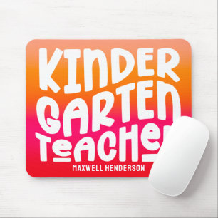 Tapis De Souris Enseignant de Maternelle Orange Rouge Ombré