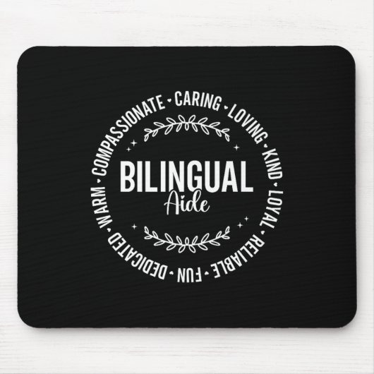Tapis De Souris Enseignant D'Équipe Bilingue De Retour À L'École P (Devant)