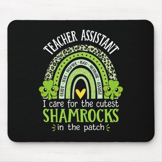 Tapis De Souris Enseignant Instant St Patricks Day Shamrocks Ensei (Devant)