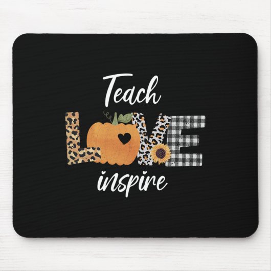 Tapis De Souris Enseignant l'amour inspirer automne citrouille (Devant)
