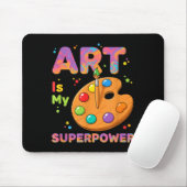 Tapis De Souris Enseignant - L'art est mon superwer professeur d'a (Avec souris)
