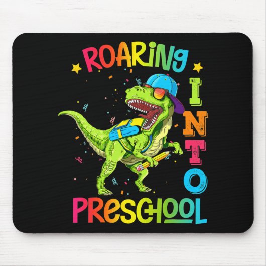 Tapis De Souris Enseignant Pré K Retour À L'École Préscolaire Dino (Devant)