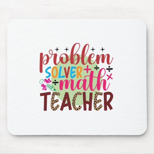Tapis De Souris Enseignant Problème d'art Solveur Math Enseignant (Devant)