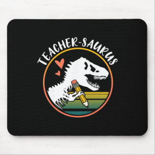 Tapis De Souris Enseignant-saurus Drôle Dinosaure Enseignant Desig