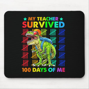Tapis De Souris Enseignant Survécu 100 Jours De Moi Dinosaur T-rex