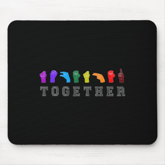 Tapis De Souris Ensemble ASL Signes de langue Handsignes LGBT Prix (Devant)