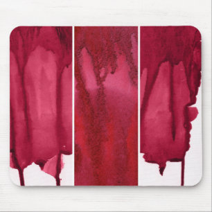 Tapis De Souris Ensemble d'abrégé sur rouge aquarelle peint à l