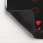 Tapis De Souris Ensemble de Julia fractal avec des cœurs rouges (Coin)