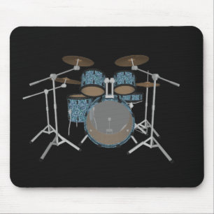 Tapis De Souris Ensemble de tambours à 5 pièces - Fûts verts pe