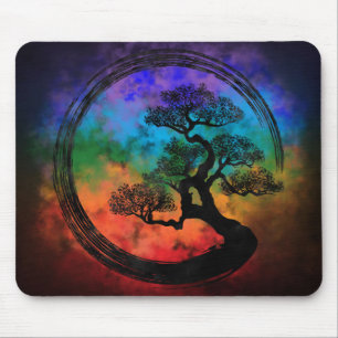 Tapis De Souris Enso Zen Circle et Bonsai Tree Nebula