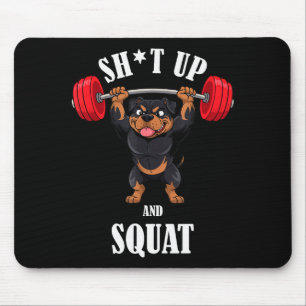 Tapis De Souris Entraînement de squat de fitness de Rottweiler drô
