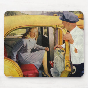 Tapis De Souris Entreprise Vintage, Femme passagère de taxi