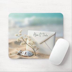 Tapis De Souris Enveloppe Mariage Plage Dans Le Sable
